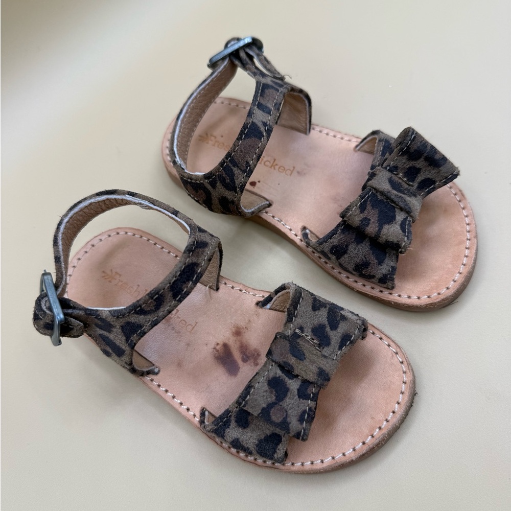 Freshly Picked Toddler Sandals – Leopard‎ Print Suede – Size 7